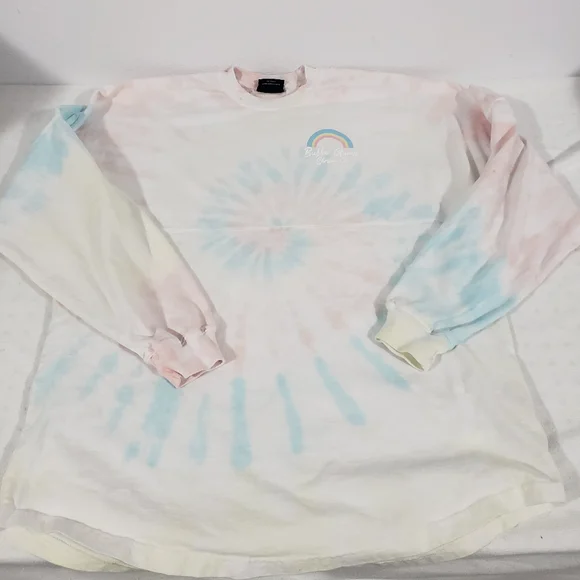 SPIRIT JERSEY Womens Rainbow Tie Dye Bubba Gump Shrimp Long Sleeve Shirt Size L - Picture 13 of 13